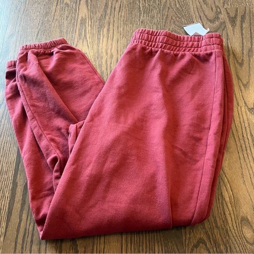 NWT BP mens hang out cotton blend pajamas sweatpants red russet size large